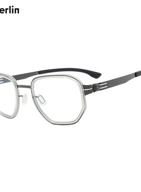 ic!berlin德国薄钢小脸男款超轻无螺丝无焊接近视眼镜框Hiro