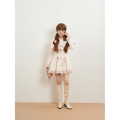 日系可爱斗篷连衣裙套装 女秋冬新款 甜美气质设计感收腰显瘦两件套