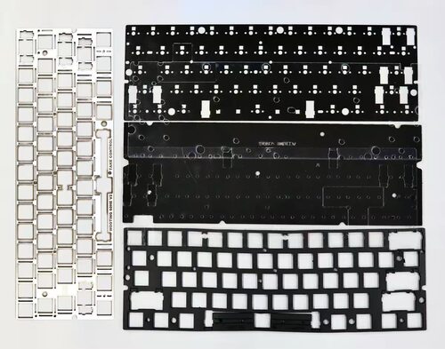 Wooting 60HE V2专用poron声音包定位板沉金FR4碳纤维固定螺丝柱