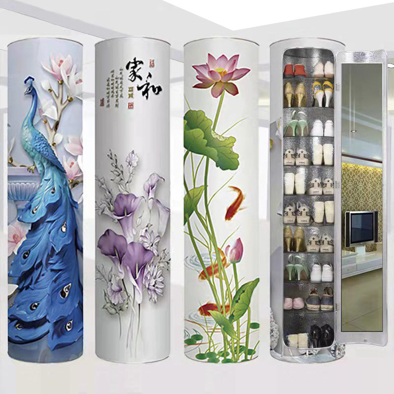 360度旋转鞋柜 现代简约创意 门厅柜阳台玄关鞋架 大容量圆形圆柱,收纳整理,鞋柜,淘宝优惠券,粉丝福利购,淘宝优惠卷