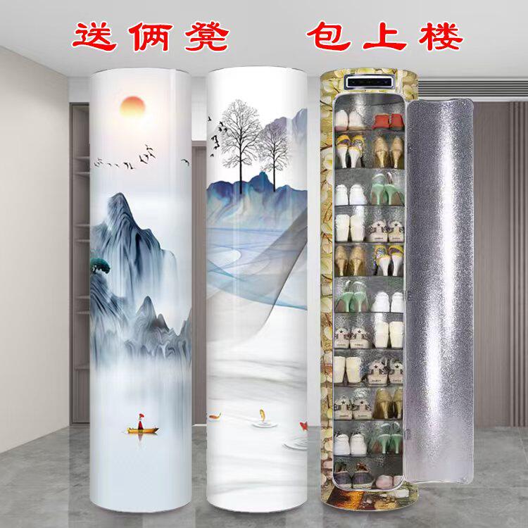 智能杀菌消毒旋转鞋柜 360度旋转门口家用高立式鞋架圆形圆柱收纳