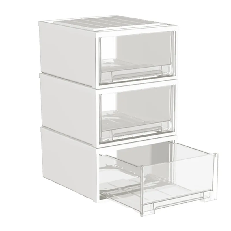 Spacexpert收纳箱桌面收纳盒家用衣服整理箱抽屉式透明塑料收纳柜