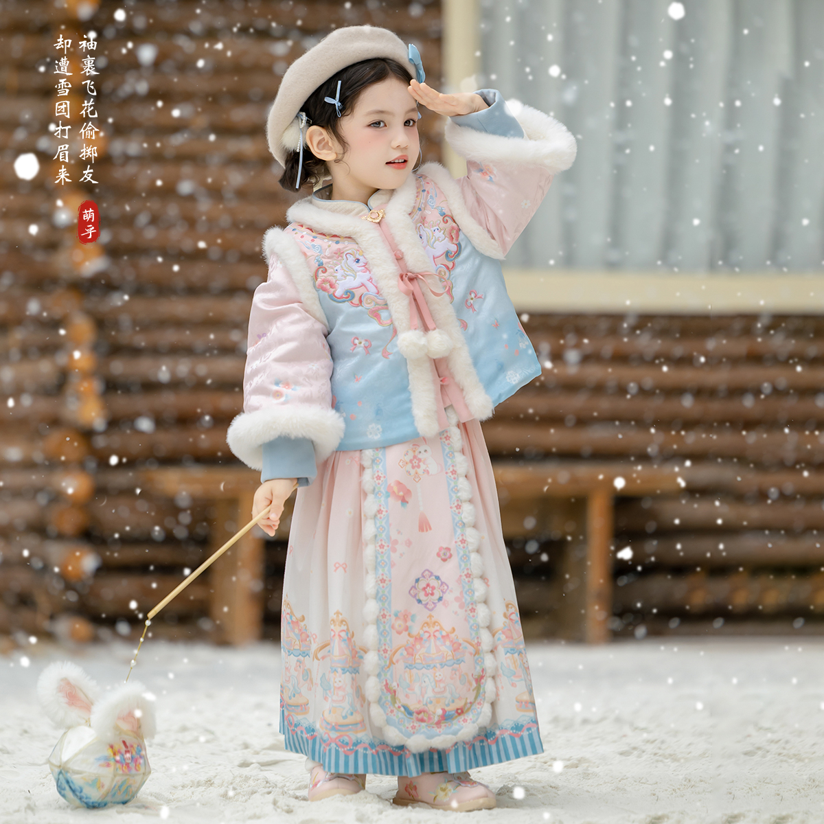 加绒加厚女孩拜年服格格服饰