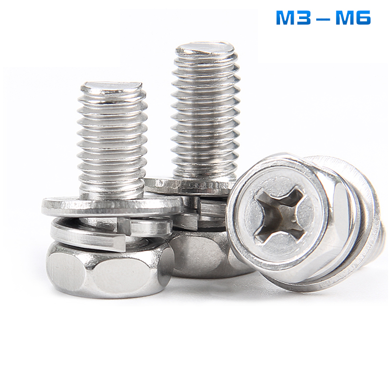 十字304不锈钢螺丝外六角