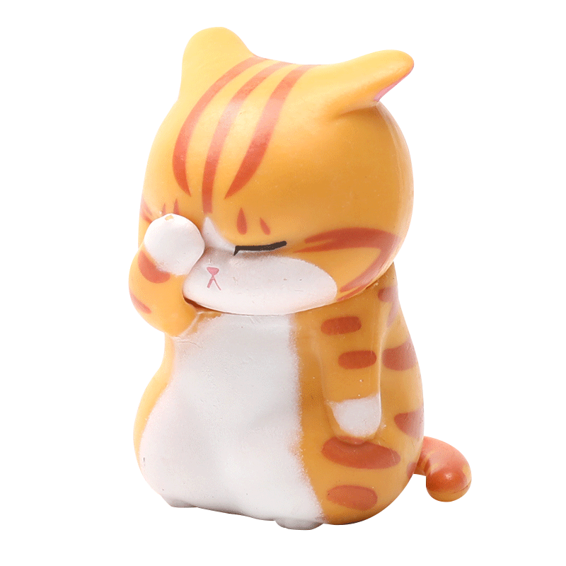 鱼缸猫咪卡通创意造景套餐捂脸猫