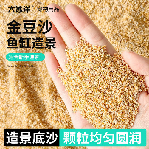 天然原生河沙黄沙溪流沙鱼缸底砂造景装饰乌龟水族箱化妆沙子铺底