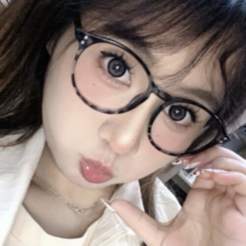素颜眼镜女圆形防蓝光抗辐射韩系超轻小红书豹纹装饰眼睛玳瑁框架