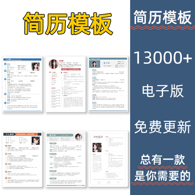 个人简历模板可编辑工作求职英文艺术生设计师高级简历PS文件word