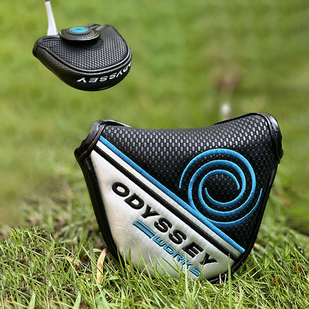 ODYSSEY 골프 퍼터 커버 혼 클럽 헤드 스트레이트 바 반원형 보호 커버 GOLF 모자 커버