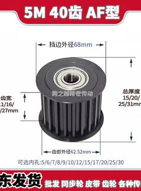BHTFW/EVD5M40齿宽11/16/21/27光面同步轮惰轮涨紧轮轴承孔5-15mm