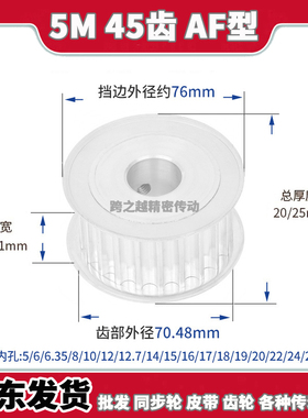 武汉现货5M45T齿宽16/21AF型150两面平200同步轮精加工内孔8-20mm
