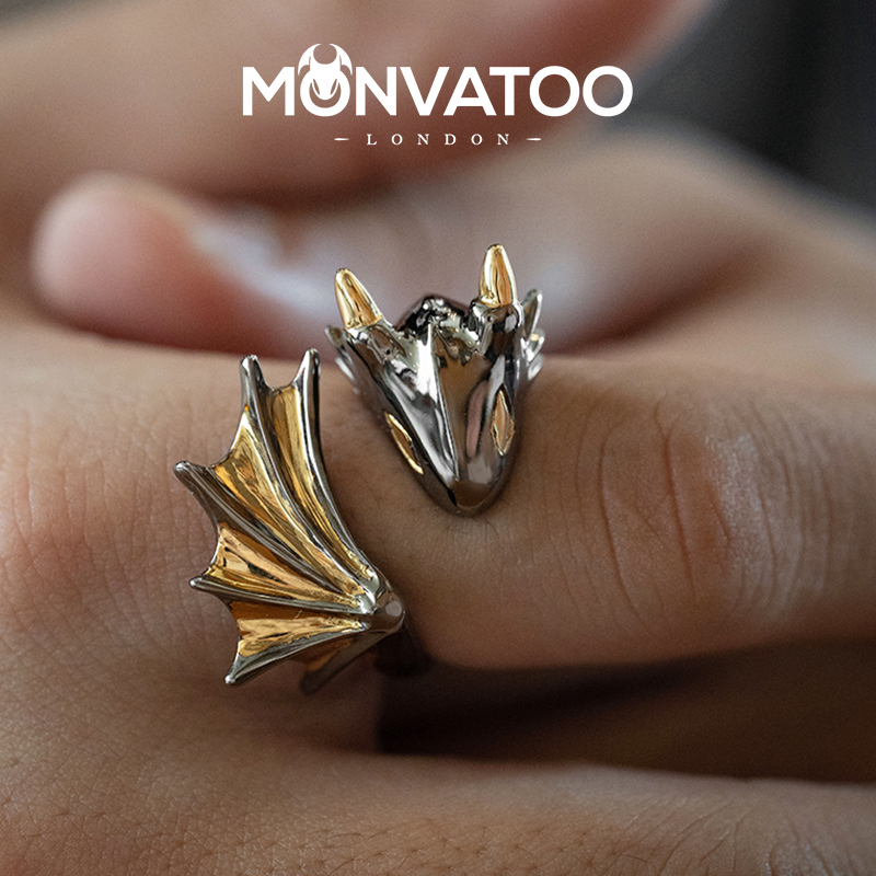 MONVATOO潮男小众龙戒指可调节