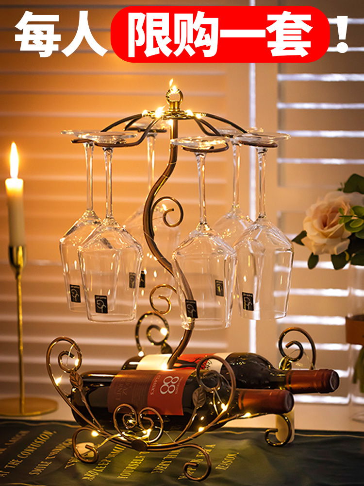 Wine rack ornaments Wine goblet rack hanging upside down shelf Household wine cabinet decoration shelf Wine rack