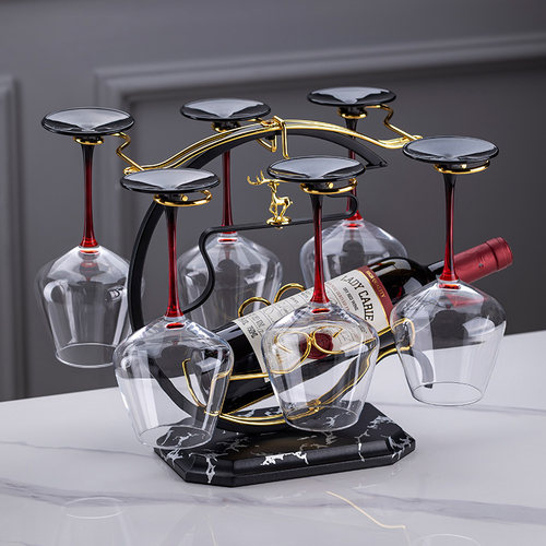 红酒架摆件轻奢高档红酒杯架子倒挂新款高脚杯创意置物架斜放架托