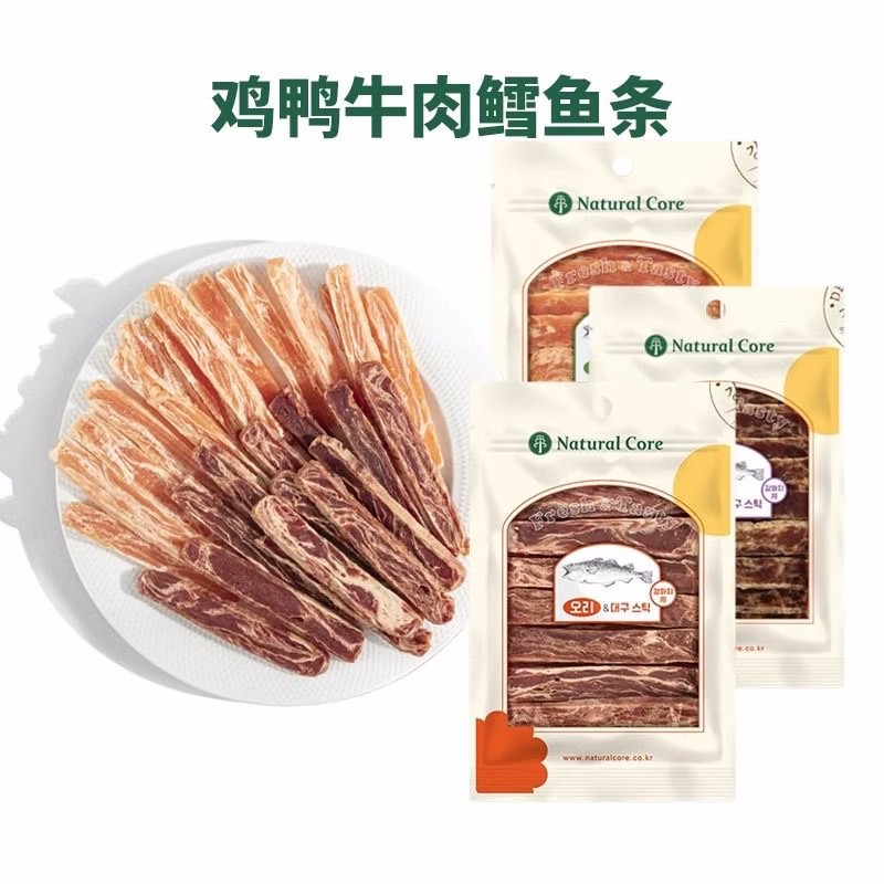 NaturalCore天然核心鳕鱼条鸡肉牛肉条狗狗零食宠物训练奖励肉干