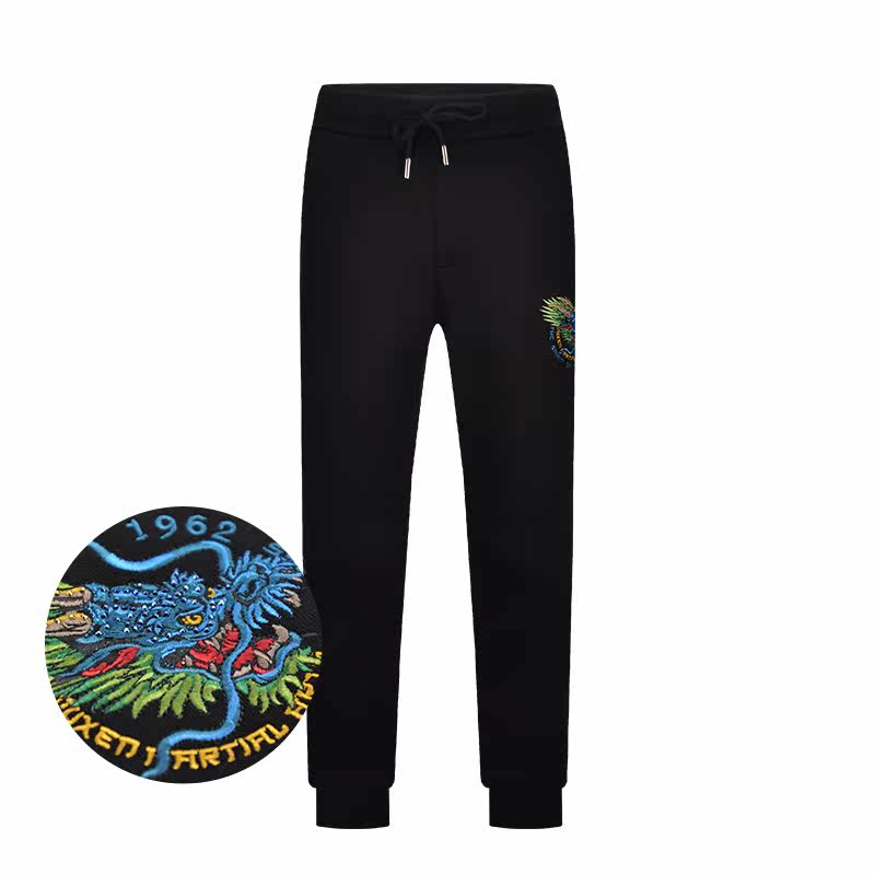 JEDOSS/爵迪斯男装秋冬专柜新款祥瑞龙头刺绣休闲针织裤HM639