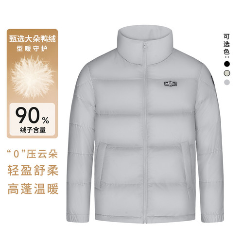 JEDOSS/爵迪斯男装2025秋冬新款简约魔术贴章仔白鸭绒羽绒服HY006