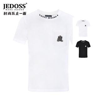 新款 字母刺绣短袖 爵迪斯男装 T恤修身 体恤玉蝉丝058 夏季 JEDOSS