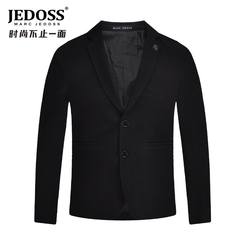 字母暗纹压印斜纹休闲西服爵迪斯