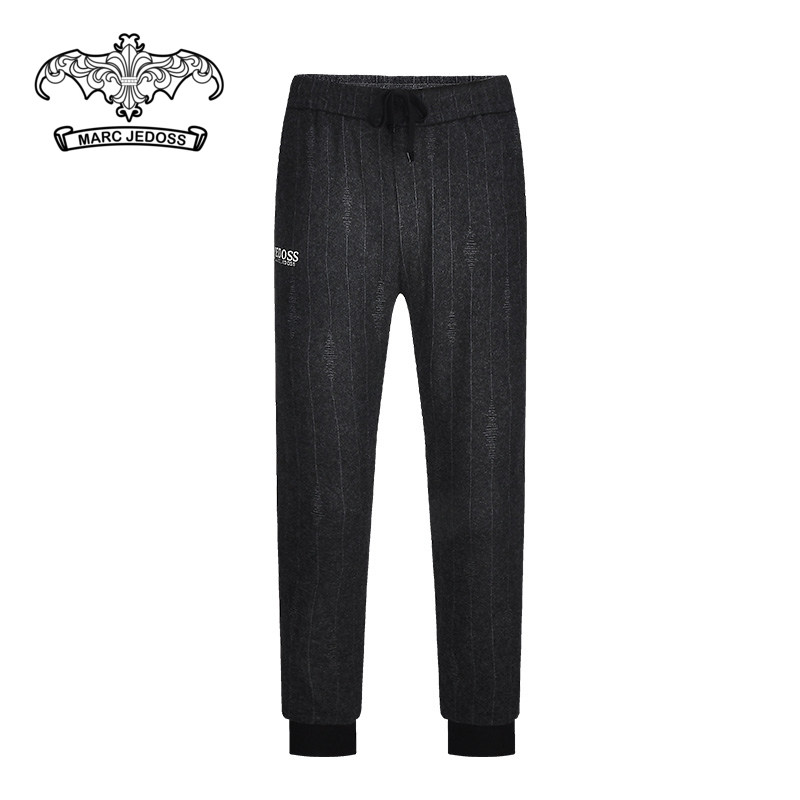 灰色羊毛呢子针织裤爵迪斯