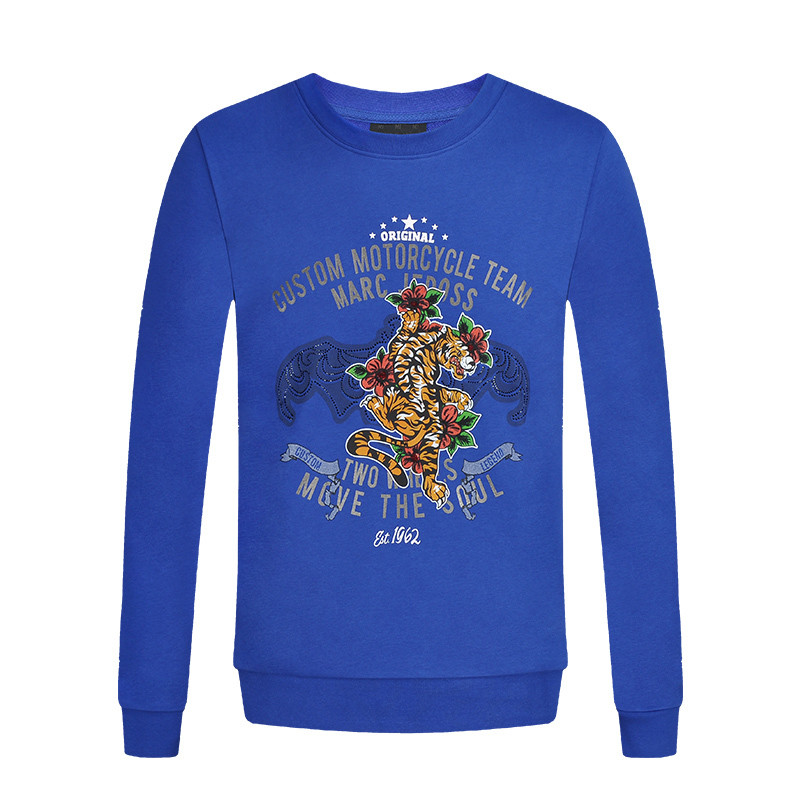 JEDOSS/爵迪斯男装秋季新款老虎字母印花修身无帽圆领卫衣004