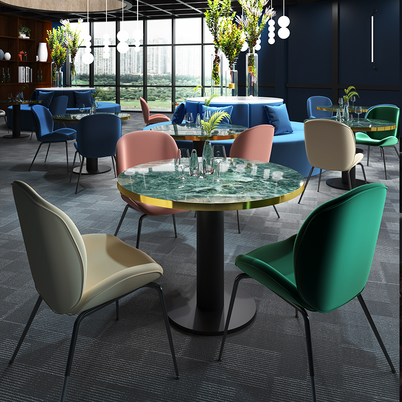 北欧简约休闲小圆桌洽谈桌椅组合办公室会客接待桌咖啡奶茶店桌椅 - 封面