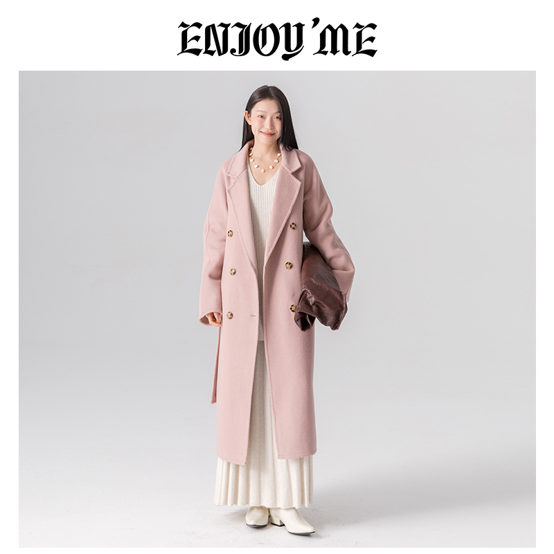 ENJOYME毛呢大衣女长款保暖外套