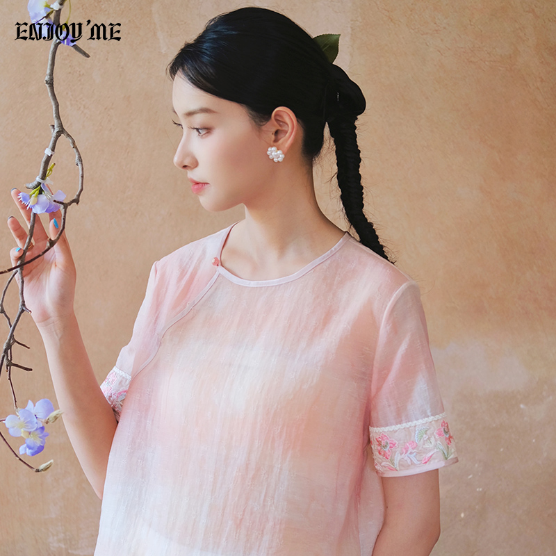 ENJOYME新中式国风圆领短袖T恤