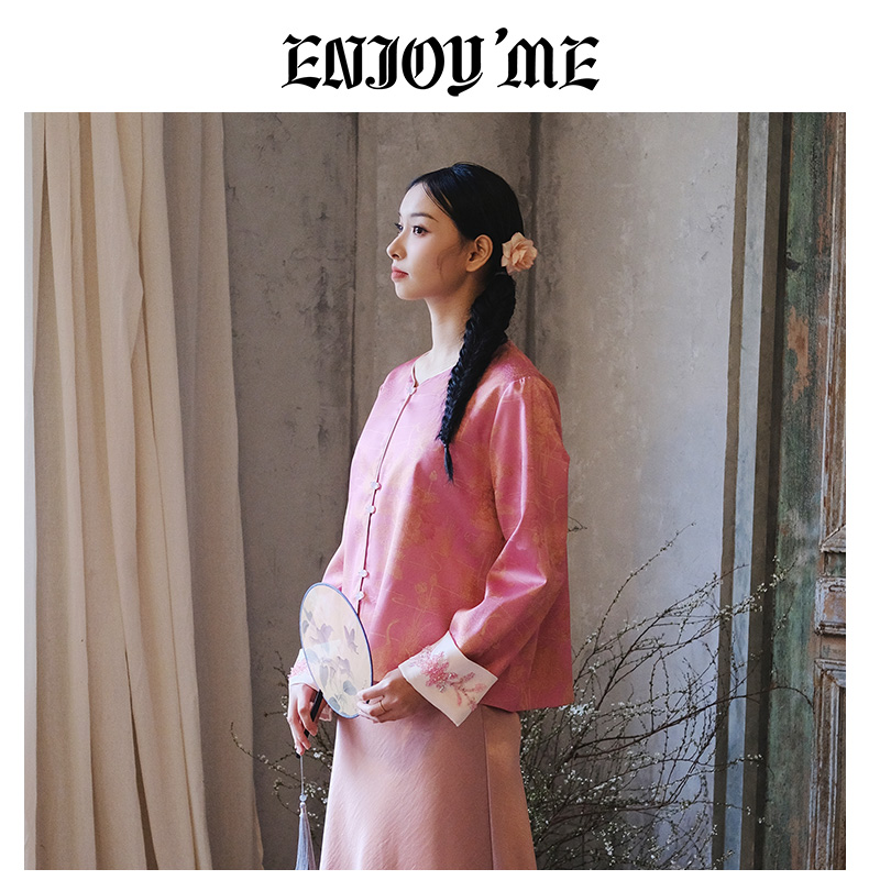ENJOYME新中式盘扣刺绣外套女