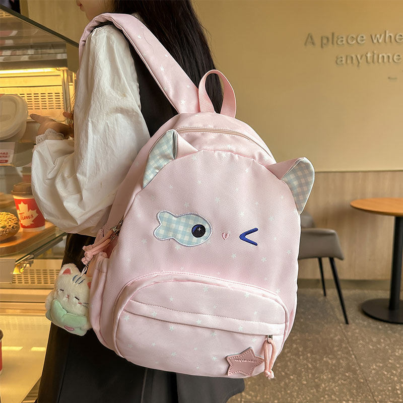 高颜值可爱卡通猫咪少女学生书包