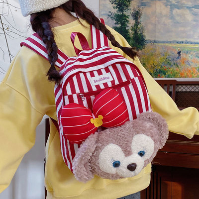 可爱达菲毛绒大脸包上课出游背包