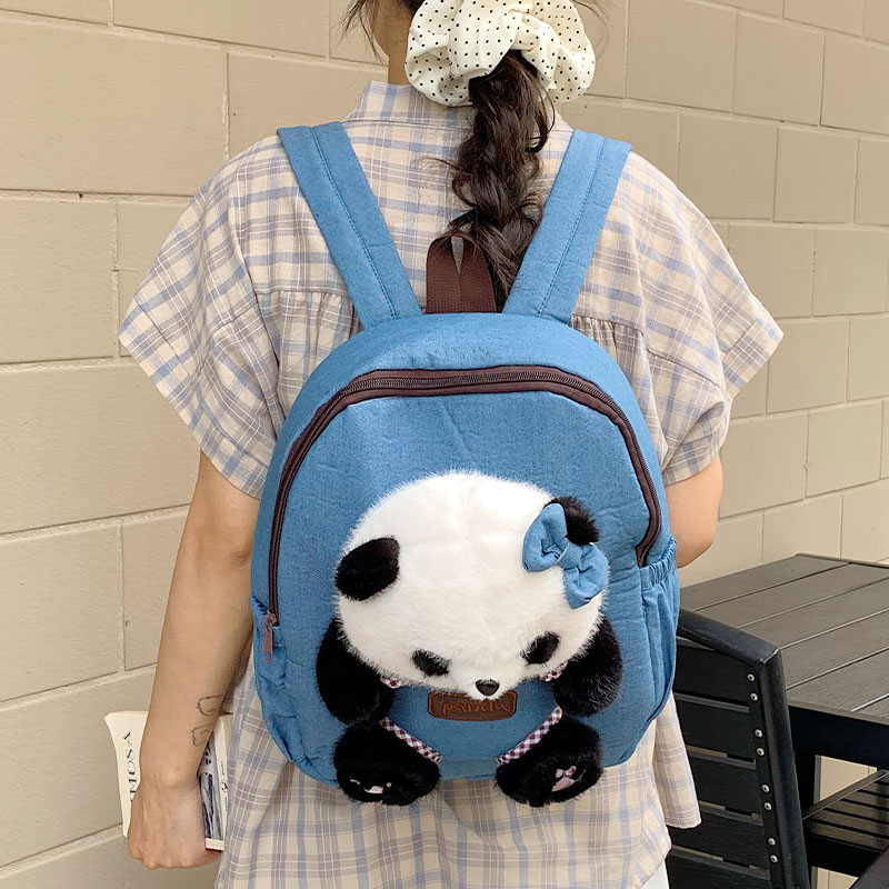 可爱卡通熊猫小背包玩偶公仔书包