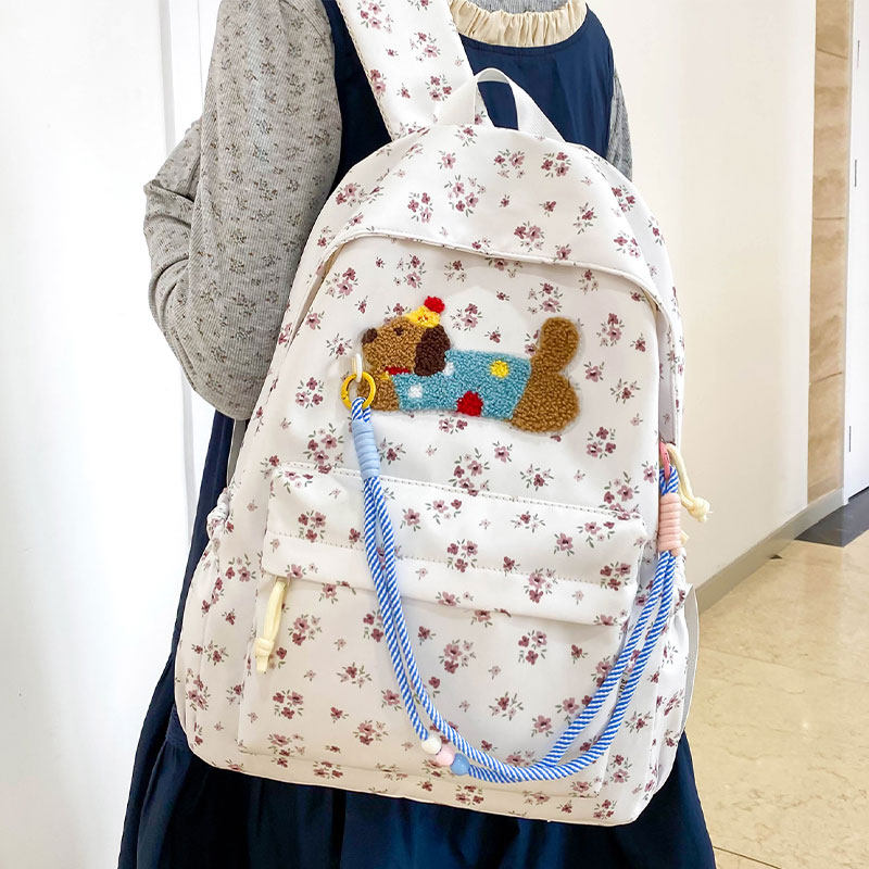 可爱腊肠狗书包初中女生小众多巴胺双肩包女高中大学生高颜值背包