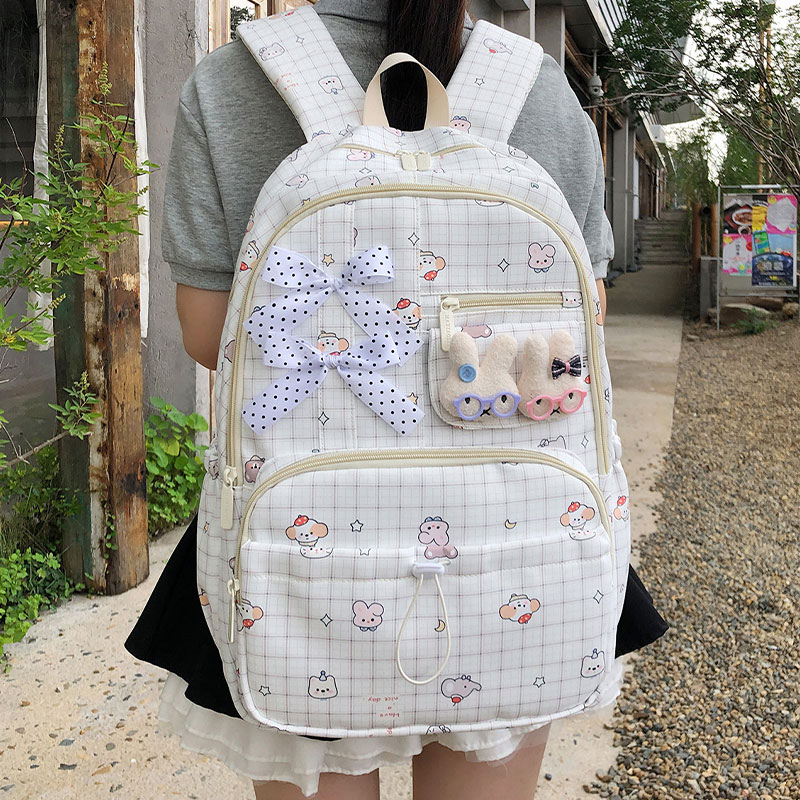 高颜值少女卡通书包女初高中学生韩系蝴蝶结背包大容量百搭双肩包