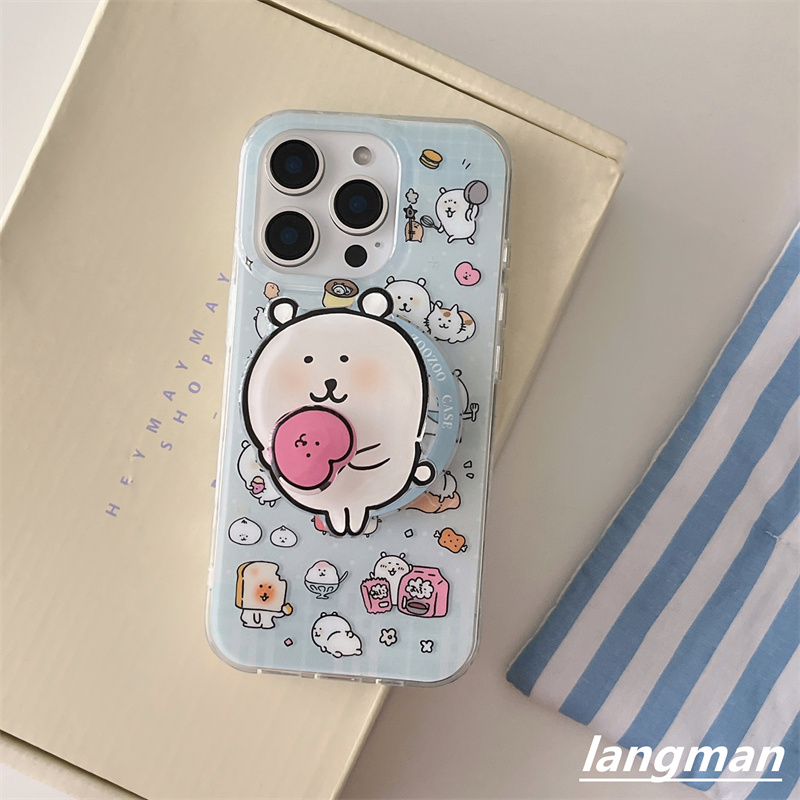 适用三星s25手机壳s24s23s22s21+自嘲熊s20fe旋转磁吸支架note20ultra卡通可爱N10网红超火s9s8plus小众高级U
