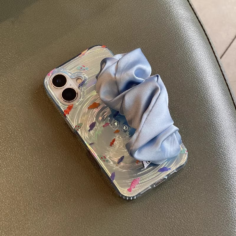 ins网红超火旋涡蓝鱼丝绸腕带