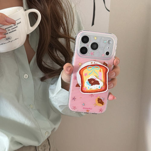 适用iPhone17/16手机壳15/14苹果x条纹小熊xs/13/12网红超火6/7/8plus菲林磁吸支架11pro卡通xr可爱5s外壳Air