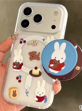 适用oppoA58手机壳A1A2A3A5A6pro甜品米菲兔a97a96a93a92s磁吸支架a55a57a53磨砂A72a79a77卡通可爱a32A11A35