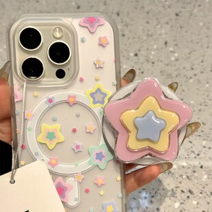 适用oppok13k12手机壳k11x磨砂肤感星星k10活力版k9s磁吸支架k7k5k3k1网红超火pro卡通可爱高级plus新turbo女