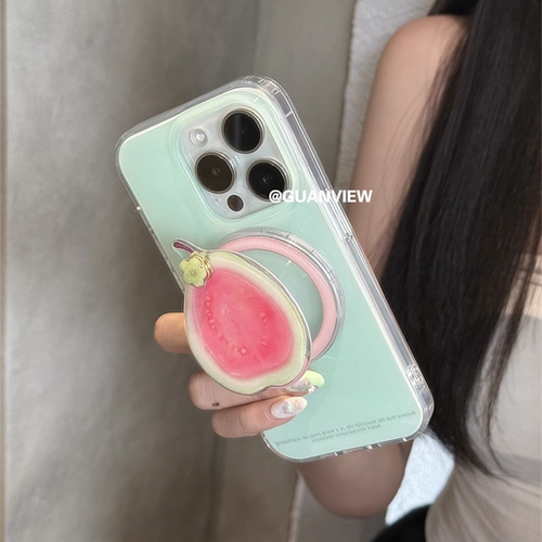 适用iqoo15/13/12/11手机壳iqooz9/8/iqooneo11/10/9/8/7/6芭乐花朵旋转磁吸支架iqoou3新款5s网红超火z1卡通