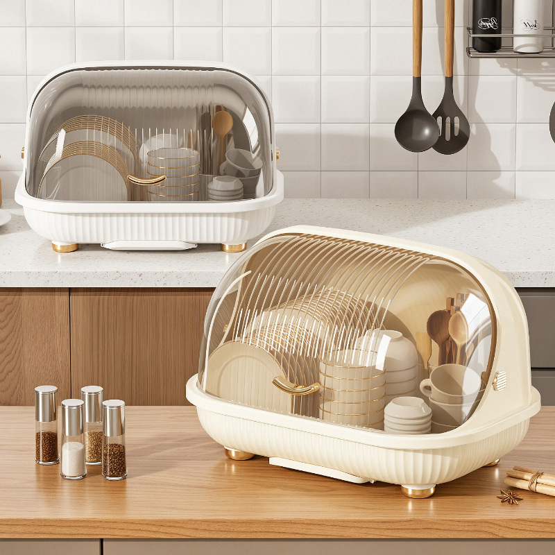 厨房碗柜家用大号碗架餐具碗碟盘子置物架碗筷收纳盒带盖沥水碗架