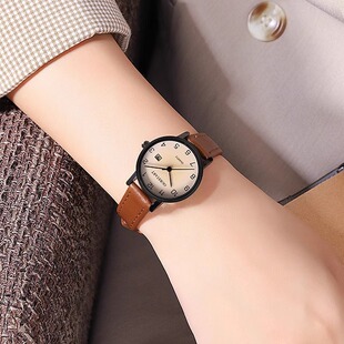 手表女学生初高中石英表只看时间高颜值小巧日历复古韩版考试表