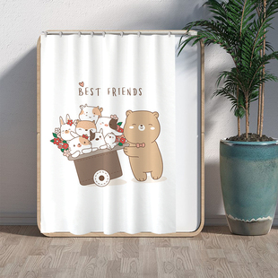 厨房窗户遮挡帘滑轨式北欧风格拉帘可移动厨房柜子遮挡帘布滑动