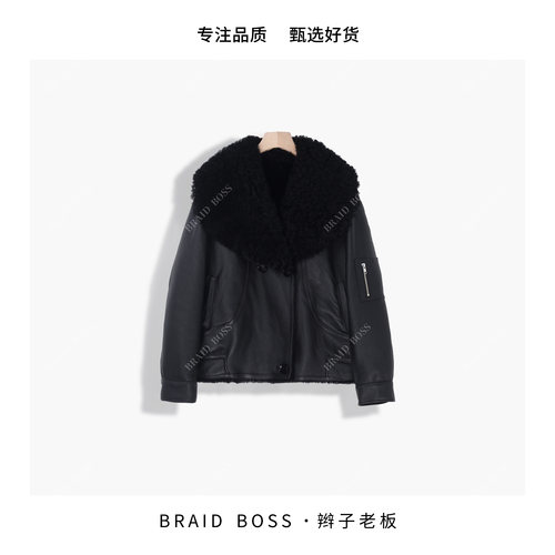 BRAID｜100%山羊绒 衣长62 进口西班牙小美丽诺 皮毛一体YF26009