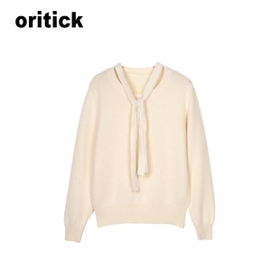 【呼呼严选专享】44409080新款飘带针织衫