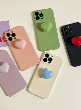 立体陶瓷爱心支架Pura70华为mate60pro适用P5040手机壳nova12Ultra/110新款8090荣耀100女70小众60se硅胶X50i