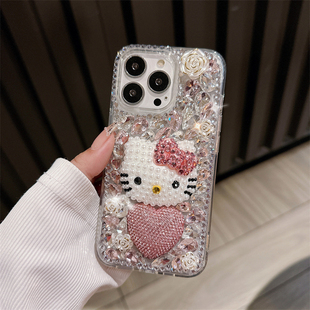 hellokitty猫满钻适用opporeno13手机壳findx8爆闪x7高级x6小众x5奢华12女生11高颜值10新款a1a2/a3外壳a5pro