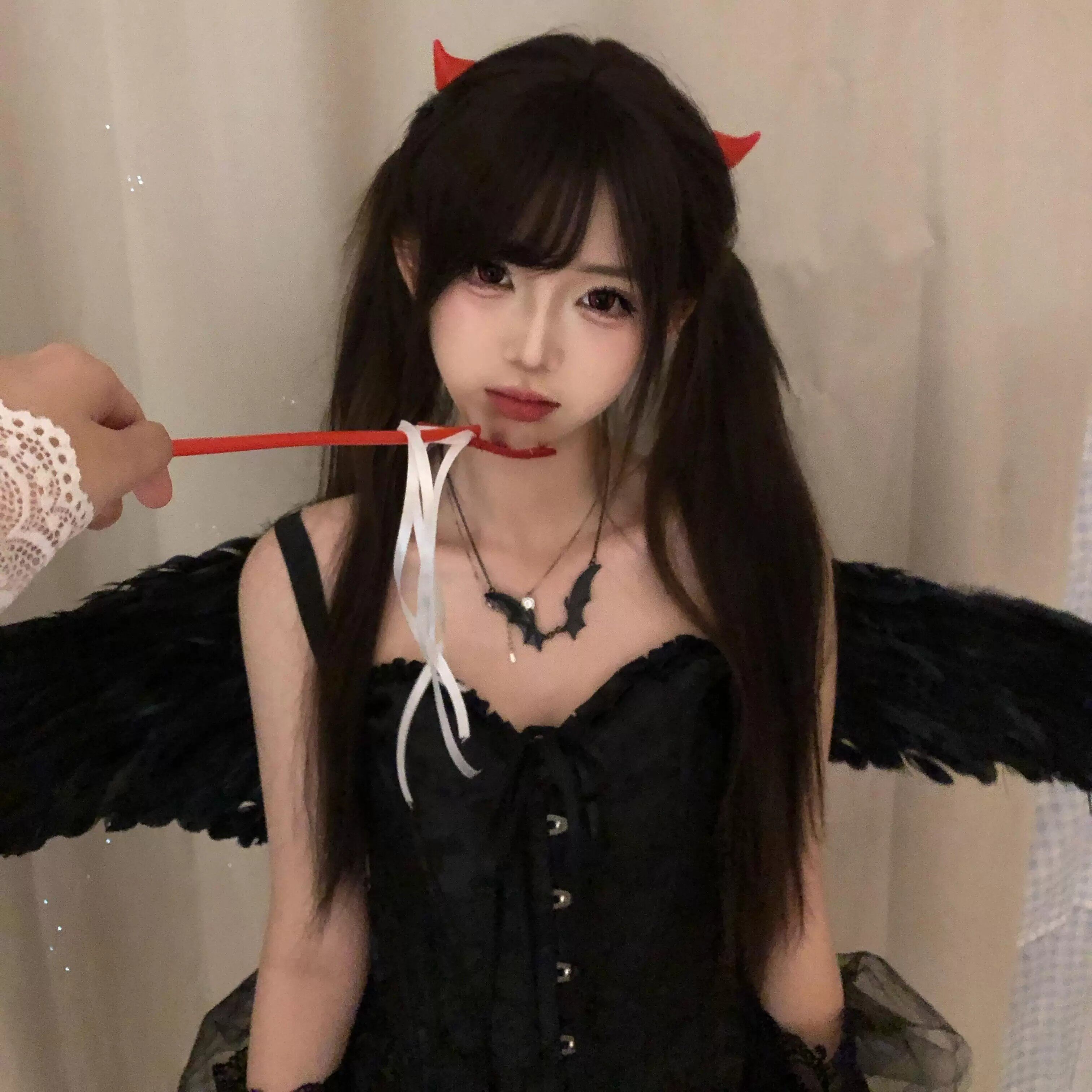 小恶魔角发夹红色牛饰万