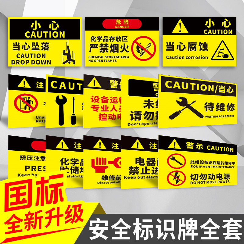 警告高空作业危险勿近标识标志牌建筑工地高处施工当心坠落闲人请勿