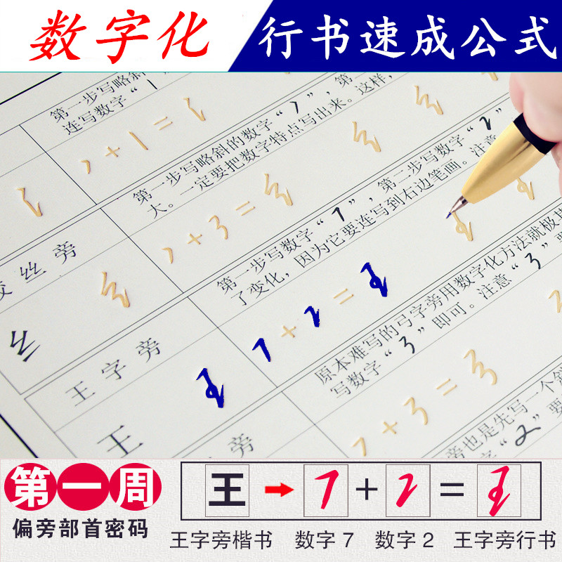 数字化练字帖成人行书密码速成公式秘籍练字套装成年男生行楷硬笔书法